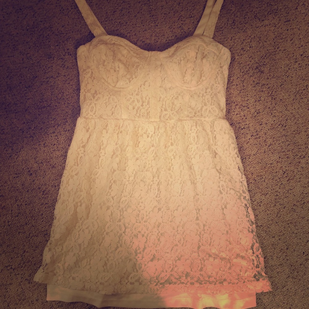 White Lace Mini Dress